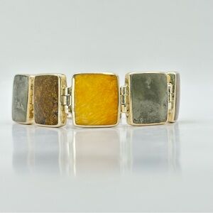 Silpada Retired B0999 Bracelet Sterling Silver Pyrite, Bronzite, Yellow Jasper